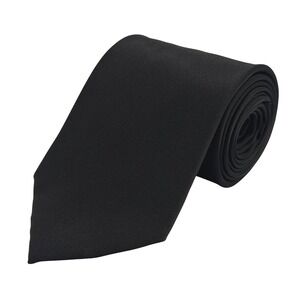 Nicole Miller Solid Black Silk Mens Necktie Wedding Formal Classic 57.5"L 3.75"W